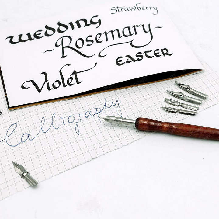 Set 10 Portapenne Per Pennini Calligrafia - In Legno Per Disegno E Scrittura - Foto 9