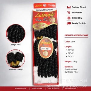 Extensiones de Cabello Sintético Rizado Africano para Trenzas, 6 Paquetes de 250g en Caja, Venta al Por Mayor - Product Image 2