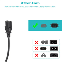 Câble d'alimentation EU Plug 2 broches CEE7/16 EU 2 broches mâle femelle IEC C13 double sortie 2 voies rallonge