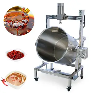 Automatic Gas Heating Chilly Sauce Curry Planetary Mixing Cooking Frying Jacketed Kettle Tomato Sauce Mixer Making Machine