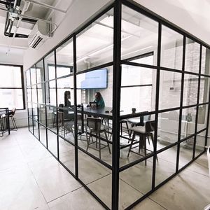 Vách Ngăn Tường Bằng Kính Cho Phòng Văn Phòng Gia Đình Vách Ngăn Cửa Kính Khung Mỏng Màu Đen - Product Image 4