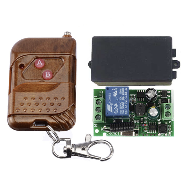433MHz Wireless Remote Control Switch 1CH AC 110V/220V Electromagnetic Relay Receiver Module for Garage Door Control