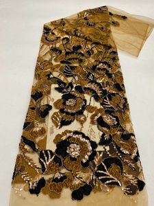 Tela con Bordado de Cuerda en Dos Tonos, Bordado de Cuentas y Bordado de <span class=keywords><strong>Lentejuelas</strong></span> para Vestidos de Mujer, Trajes, Chaquetas y Chalecos de Moda - Product Image 5