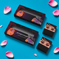 Boîte d'emballage personnalisée pour palette de fards à paupières avec fenêtre, boîte imprimée avec illustration de dessin animé pour le maquillage