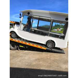 Camion de restauration en fibre de verre 4,8 m, style vintage classique, 4 roues, 60 V, utilisation extérieure - Product Image 1
