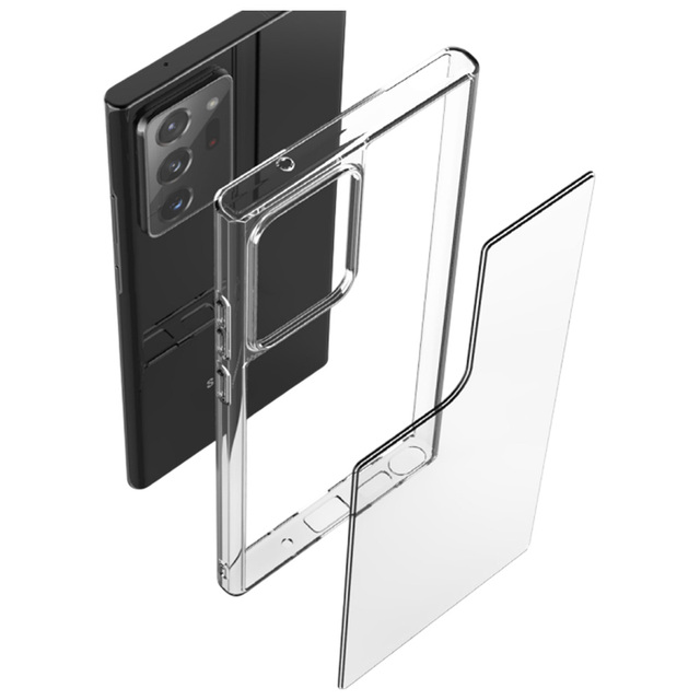 [pluslook] Luxury Transparent Shockproof TPU+PU Hybrid Case with Side Grip for / Daily Use