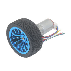 25mm <strong>12V</strong> Brush <strong>DC</strong> Geared <strong>Motor</strong> with Encoder Kit Robot Chassis Set Including Wheels and Brackets for AGV Smart Car - Product Image 3