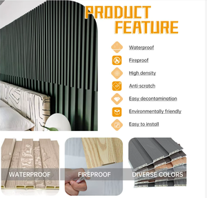 Paneles de Pared Modernos de WPC, Impermeables, Insonorizados, Ignífugos, Antiestáticos, Resistentes a la Humedad, Revestimiento Interior para Cocina, Hogar, Hotel, Acanalados - Product Image 3