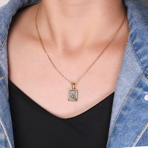 En gros Personnalisé En Acier Inoxydable Lettres Initiales Pendentif Collier <span class=keywords><strong>pour</strong></span> Femmes Classique <span class=keywords><strong>Bijoux</strong></span> En Aci Inoxyd Accessoires <span class=keywords><strong>Bijoux</strong></span> - Product Image 6