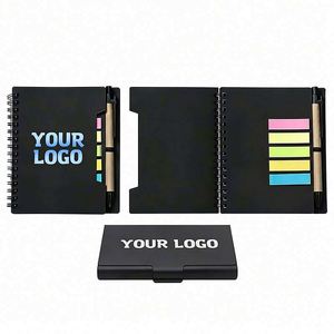 Wholesale <b>Custom</b> Logo Notepad Combination Note Pad for Corporate Business Promotional Gift Kraft Paper Coil Notebook with Pen - Product Image 1