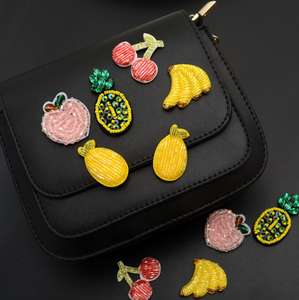 Patchs thermocollants en chenille brodés à la main avec perles, motifs fruits, pour vêtements, sacs et accessoires – Vente chaude à prix abordable - Product Image 4