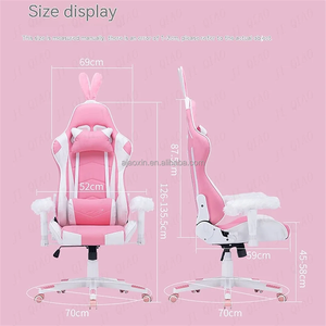 Chaise de joueur rose Chaise de jeu ergonomique pour ordinateur Appui-tête intégré de <span class=keywords><strong>bureau</strong></span> Chaise de jeu vidéo mignonne Chaise inclinable pour adulte avec verrouillage <span class=keywords><strong>d</strong></span>'<span class=keywords><strong>angle</strong></span> - Product Image 2
