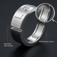 Anneau de paiement NFC intelligent en acier inoxydable avec canal interne, coque à rainure interne pour appareil portable, fabrication d'anneaux de paiement intelligents