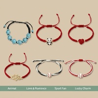 Handgefertigtes Makramee-Charm-Armband 15+ Designs Schmetterling Schildkröte Panda Klee Baseball Unendlichkeit Verstellbares Freundschaftsgeschenk OEM
