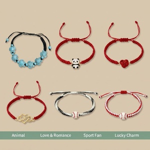 Bracelet <span class=keywords><strong>Macramé</strong></span> Fait Main avec Breloques – Plus de 15 Motifs : Papillon, Tortue, Panda, Trèfle, Baseball, Infini – Réglable, Cadeau d'Amitié, OEM - Product Image 5