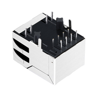 Connecteur Ethernet RJ45 magnétique avec LED, compatible Amphenol LMJ119882X110DT39J, 10/100Base-T, prise PCB à languette descendante