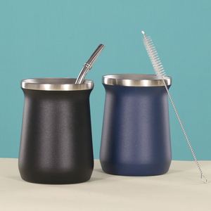 240ml Stainless Steel Double Wall Vacuum Insulated Beer Mug Tumbler,Insulated Mate Cup Keep <b>Drink</b> Cold and <b>Hot</b> - Product Image 1