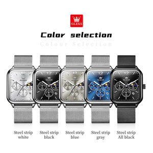   Montre de luxe 9914 au design personnalisé avec logo OEM, multifonctionnelle, diamantée, pour homme, sportive, à la mode, vente en gros, montre à quartz avec bracelet en maille - Product Image 6