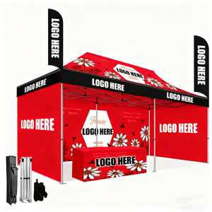 Carpa Hexagonal de Alta Calidad para Eventos en Interiores/Exteriores, Impermeable, 3x3m/10 pies, Impresión de Logotipo Personalizado, Promocional, Oxford 300D, Aluminio - Product Image 1