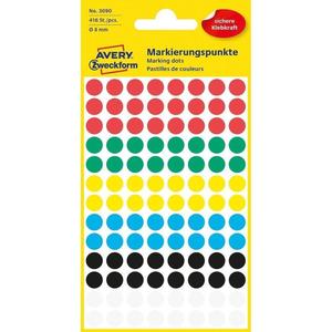 เอเวอรี่ zweckform etiketten 3090 markierungspunkt Ø8mm sortierert 416 stück - Product Image 2