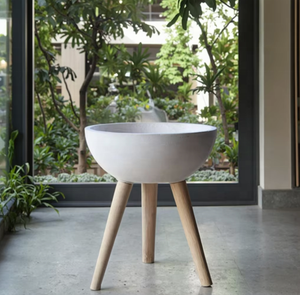 Maceta Moderna Ecológica <span class=keywords><strong>de</strong></span> Fibra <span class=keywords><strong>de</strong></span> Arcilla con Patas <span class=keywords><strong>de</strong></span> Madera para Comedor/Oficina/Hall, Ideal para Hoteles - Product Image 2