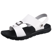 Sandales plateforme en cuir véritable pour hommes, légères, antidérapantes, pour l'hiver et l'été, chaussures de plage, loisirs en plein air, double usage