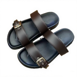 Sandalias de Plataforma Acolchadas Marrones de Lujo para Hombre, Diseño Inspirado en Diseñadores, Novedad 2026, Pantuflas Casuales y Cómodas - Product Image 3