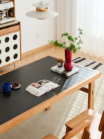 Table à manger moderne de style italien, luxe léger, en bois massif et placage de pierre, pour la maison, l'appartement et les restaurants, vente en gros d'usine