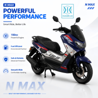 Moto 150cc, couple élevé 14 N.m, 10 kW, 4 temps, refroidissement par air, allumage ECU, arbre à cames en tête, grandes roues 120/70-13, frein à disque, 130 kg