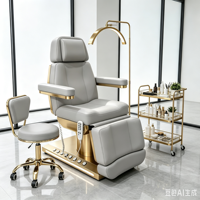 Table de massage électrique ergonomique professionnelle réglable en hauteur pour spa, avec LED, luxe moderne, pour hôtel et institut de beauté