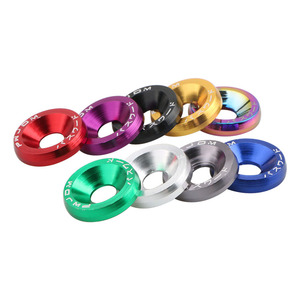 JDM Fender <strong>Washer</strong> Bolt Aluminum Anodized Colorful <strong>Countersunk</strong> <strong>Washer</strong> M6 License Plate Bumper Engine Fastener Kit - Product Image 4