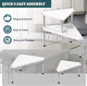 Présentoir organisateur <span class=keywords><strong>de</strong></span> comptoir en bambou étagères <span class=keywords><strong>de</strong></span> rangement cosmétique étagère d'angle pour maquillage et <span class=keywords><strong>cuisine</strong></span> salle <span class=keywords><strong>de</strong></span> bain - Product Image 4