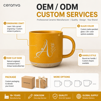 Taza de Cerámica Personalizada con Iniciales, Taza de Café de Gres Grabada con Nombre Personalizado, Set de Regalo para Parejas, Venta al por Mayor OEM ODM
