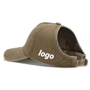 Women's Retro Denim Peaked Ponytail Hat Summer Breathable <b>Sunscreen</b> Baseball Cap Empty Top Hat-Promotional Genre - Product Image 3