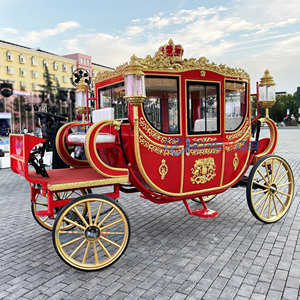 Chariot de chevaux Marathon, calèche à 4 roues électrique, véhicule de mariage, wagon à vendre pour manèges de parc d'attractions - Product Image 1