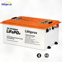 Batterie de scooter électrique au phosphate de fer et de lithium de qualité A 38,4 V 100 Ah, résistante aux vibrations, installation facile pour tricycle électrique