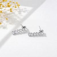 Boucles d'oreilles pendantes de luxe personnalisées en argent sterling 925 plaqué rhodium, chaîne tennis, zircon cubique, cadeau de fiançailles ou de fête