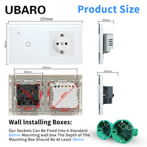 Ubaro Smart Switch 13A 250V Zigbee Neutral Live Wire Control <b>With</b> App And Voice Assistant For Home Automation - Product Image 4