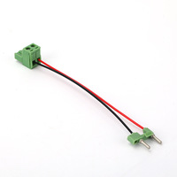 Kabel Jumper Terminal Blok 2 Pin Hijau, Konektor Male ke Female untuk Inverter, Kontrol Industri, Sensor