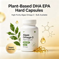 Complexe d'Oméga-3 à base d'huile d'algues, haute concentration, capsules rigides, DHA EPA + Vitamine E, végétalien, complément alimentaire personnalisé pour adultes