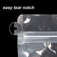 Sac d'emballage alimentaire Transparent, à fond plat, plastique stratifié de qualité alimentaire, avec fermeture à glissière, unités