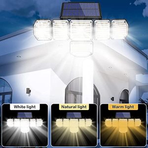 IP65 Solar <b>Wall</b> Lamp Solar 256led Outdoor Adjustable 6 Heads Motion Sensor Waterproof Solar Security <b>Light</b> Street Flood <b>Light</b> - Product Image 3