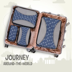 4Pcs Set Customs Patterns Clothes Packing Bag Luggage Organizer <b>Cubes</b> Travel <b>Storage</b> Bags Set Portable Travel Bag - Product Image 6