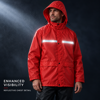 Combinaison de pluie imperméable rouge avec capuche et pantalon noir pour moto, cyclisme, trajets quotidiens, travail en extérieur, vêtements de pluie personnalisés pour adultes
