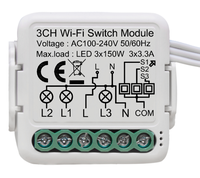 Module d'interrupteur intelligent 3CH pour la maison Module d'alimentation de l'interrupteur intelligent WiFi à découpage