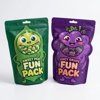 Sacs personnalisés imprimés à découpe irrégulière unique, anti-odeur, pour aliments, jouets, 3,5g, avec fermeture éclair supérieure et fond stable