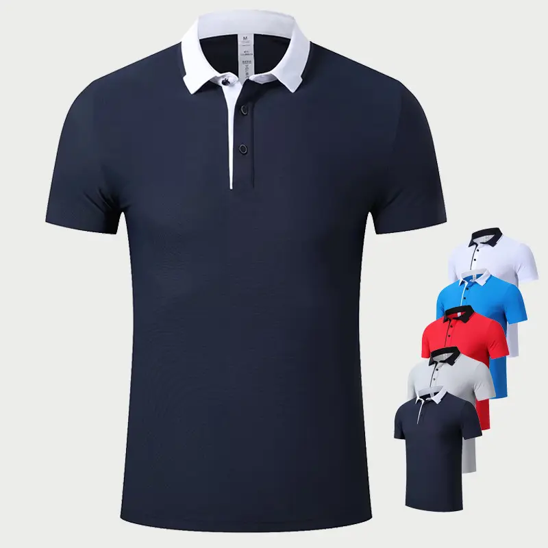 Grosir kaus polo slim fit Pria Wanita kaus golf polo polyester bordir logo kustom uniseks untuk pria dan wanita
