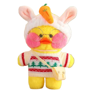 Belle poupée en peluche douce <span class=keywords><strong>LALAFANFAN</strong></span> de noël avec oreille de lapin vêtements amovibles jouets canard cadeau pour les enfants - Product Image 1