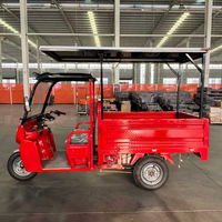 Battery Powered Electric Cargo Tricycle 60V/72V Lead-Acid Battery 600kg Rated Load Electric Motorcycles Trike with Solar Panel