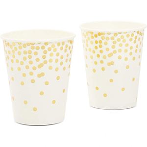 Fournitures de fête : 50 gobelets en aluminium de 9 oz – Aluminium doré à confettis - Product Image 5